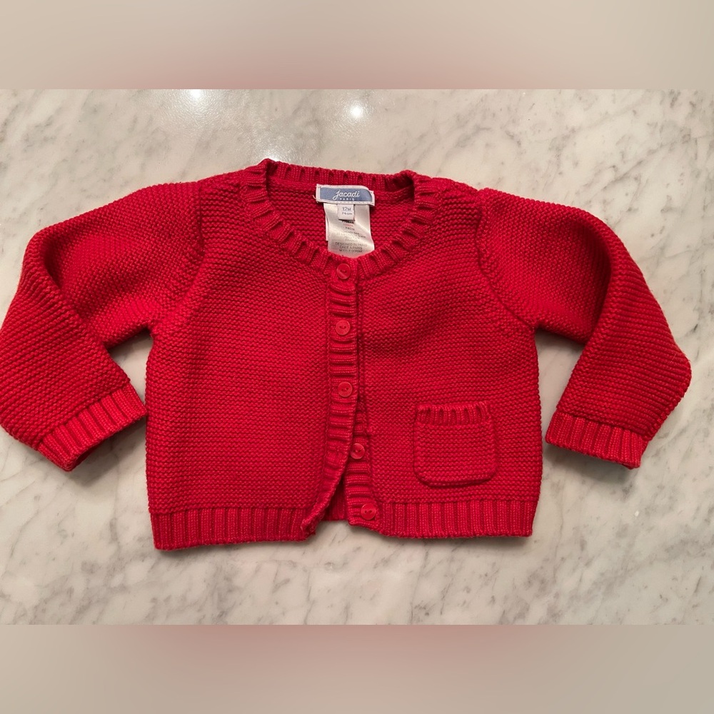 Jacadi Paris red cardigan size 12 months 74 cm